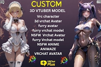 do anime vrc avatar, furry vtuber, 3d nsfw model, vrchat anime avatar, animaze