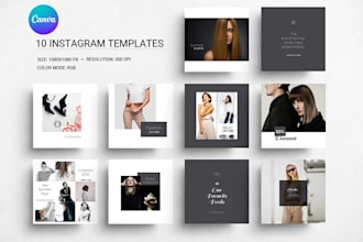design canva social media branding templates pack, social media templates, flyer