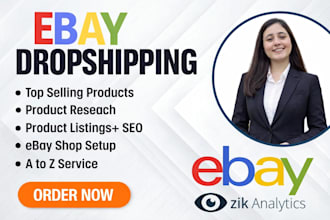 setup ebay store, seo listing, dropshipping, customer support, a to z services