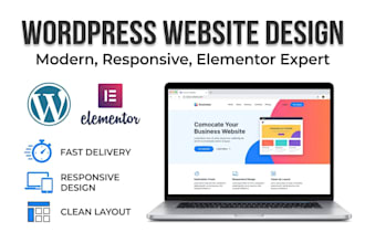 design modern wordpress website using elementor