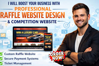 build raffle website design competition website wordpress online raffle website