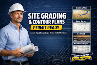 design site grading plan, contour map, land survey, site test, foundation report