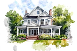 watercolor a house portrait