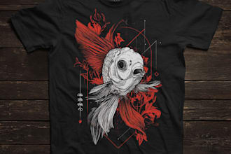 do a unique streetwear, edgy, artsy tshirt designs