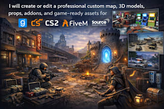 design gmod, fivem, cs2 gta v maps, models addon assets