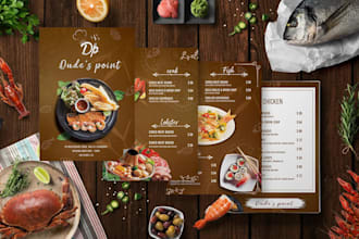 design modern menu, digital flyer and food price list for restaurant, cafes, bar