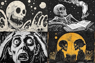 illustrate fantasy horror art illustration