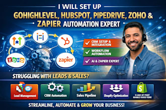 pipedrive hubspot gohighlevel zoho shopify n8n automation notion trello zapier