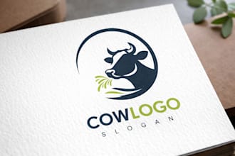 design a modern bull or cow logo for your brand
