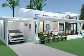 create villa design, bungalow and resort rendering with d5 render