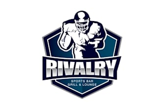 design super sports bar grill brand logo