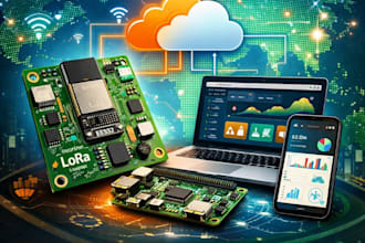 develop complete iot solution with pcb, esp32, AWS and dashboard web app