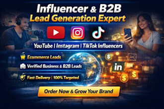 do verified youtube, instagram, tiktok influencer b2b targeted lead generation