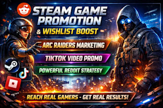 do steam game promotion, boost wishlists, arc raiders, tiktok video via reddit