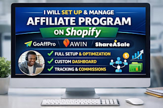 set up and manage affiliate program on shopify using goaffpro, awin, shareasale