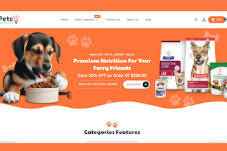 design pet shopify store pet website pet accessories pet product shopify store