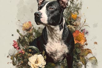 draw awesome pet memorial portrait