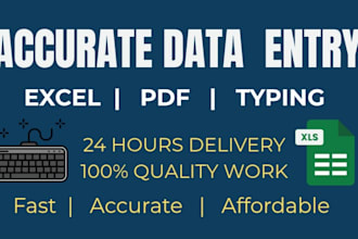 do data entry, bookkeeping and accounting in excel