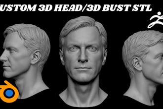 custom 3d head 3d head bust scale size head model 3d portrait for 3d printing