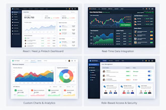 create a modern react fintech dashboard with real time data