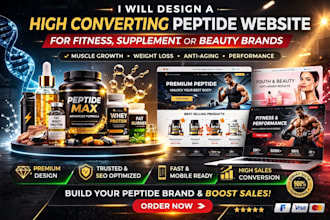 design a high converting peptide website for fitness supplement or beauty brands
