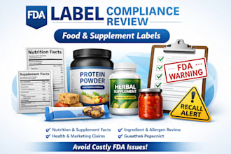 review your product product label and dietary supplement label for fda compliant