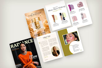 design a luxury beauty or fashion magazine in indesign