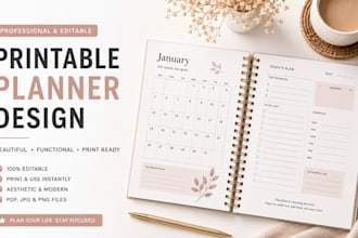 create a beautiful printable or digital planner