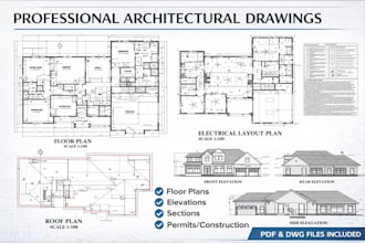 architect, draftsman of city permit drawings, floor plans, blueprints in autoca