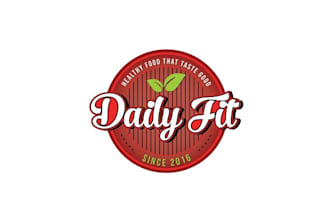 design unique daily fit healthy meals logo
