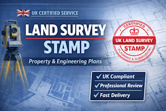 do UK land survey stamp for property and engineering plans