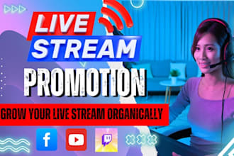 promote your youtube or twitch live stream using ads and SEO strategy