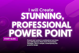 create a stunning, modern, marketing powerpoint presentation and ppt