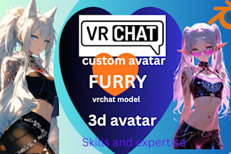 custom vrchat avatar, anime vrc avatar, furry nsfw 3d model vrchat booth outfit