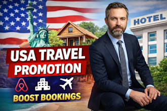 do USA travel website promotion, airbnb listing hotel tourism to boost bookings