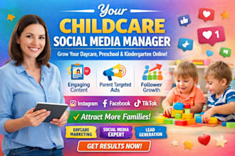 be your social media marketing preschool daycare childcare manager