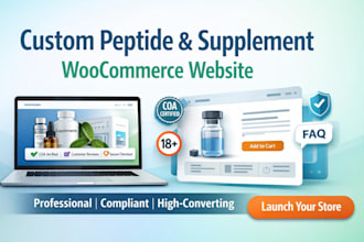 design a custom peptide, supplement, or nutraceutical woocommerce website