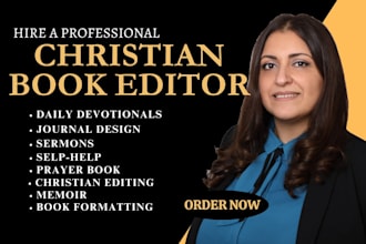 copy edit christian manuscript, proofread, format devotional memoir for amazon