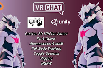 do vrchat avatar fursona vrc avatar rigging furry anime nsfw avatar commission