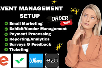 setup event management wix eventbrite wrike whova airtable ezo odoo vfairs tix