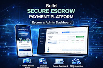 build a secure escrow mobile app, payment app, fintech app, p2p, admin dashboard