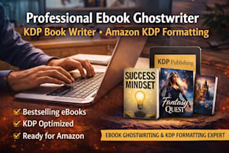 be your professional ebook ghostwriter, KDP book writer, amazon KDP formatting
