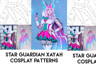 do custom cosplay sewing pattern design foam template for costume armor prop