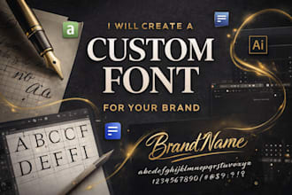 design custom font, typeface, or typography for your brand or project otf or ttf