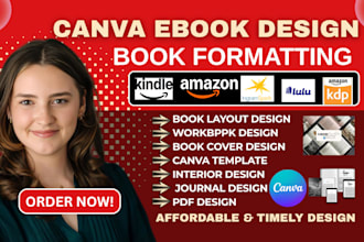 design canva ebook, canva workbook design, journal design, ebook layout design