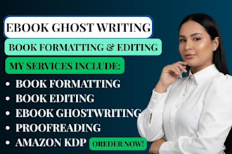 ghost write ebook, book writing, ebook formatting amazon KDP