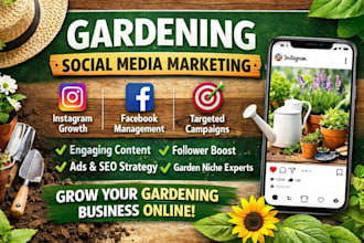 be your social media marketing landscaping, lawn and gardening manager