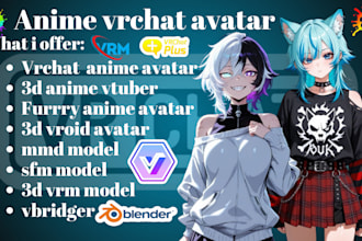 do anime vrc avatar, furry vtuber model, nsfw vrchat avatar, animaze vseeface