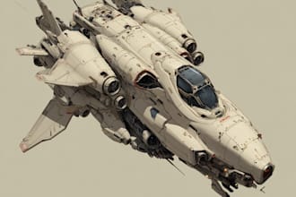 create spaceship concept art for you