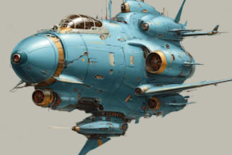 create spaceship concept art for you